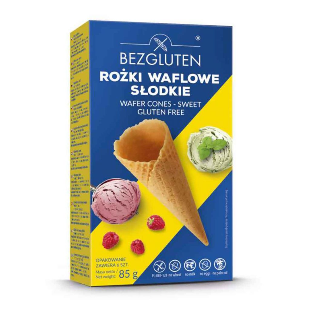 Bezgluten Gluten free wafer cones sweet 85g Foobe
